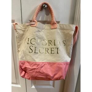Victoria Secret  Cream/Pink Tote Bag